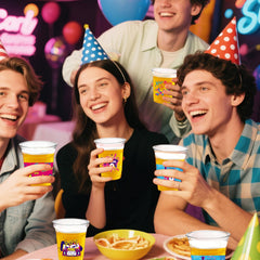 CUPLOOV boombox pattern 16oz cup adds visual pop to throwback celebrations.