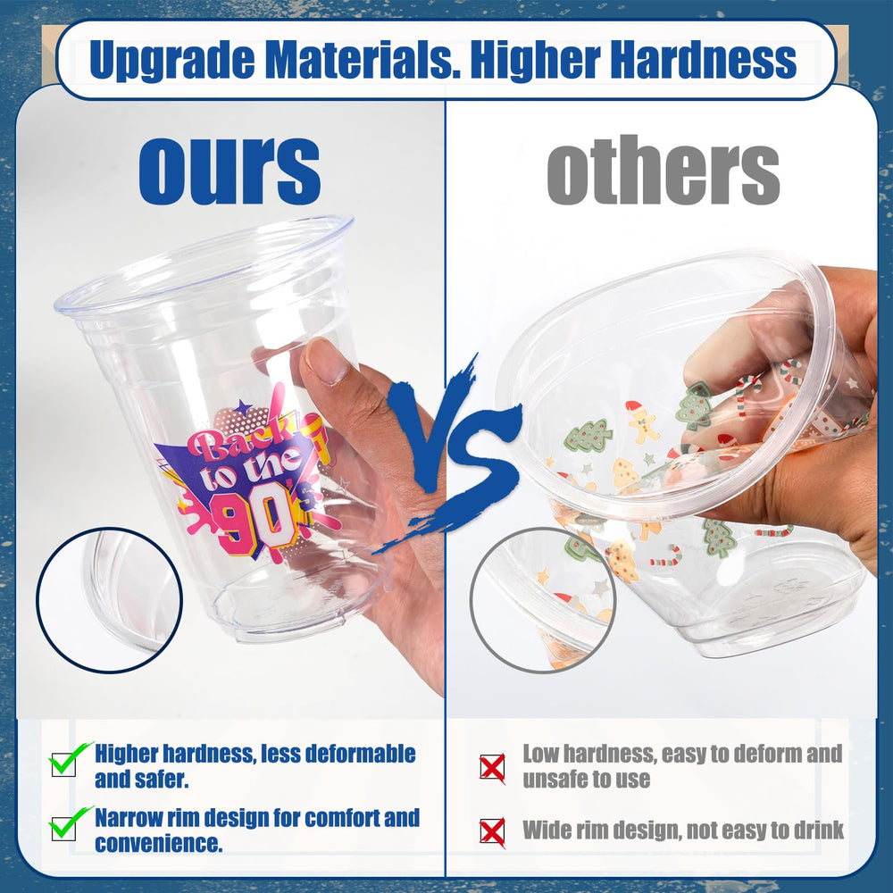 CUPLOOV clear 16oz plastic cup showcases drinks while staying sturdy.