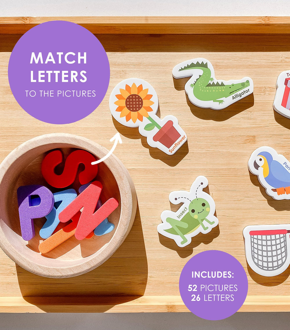 Curious Columbus magnetic letters set for alphabet learning and word building.