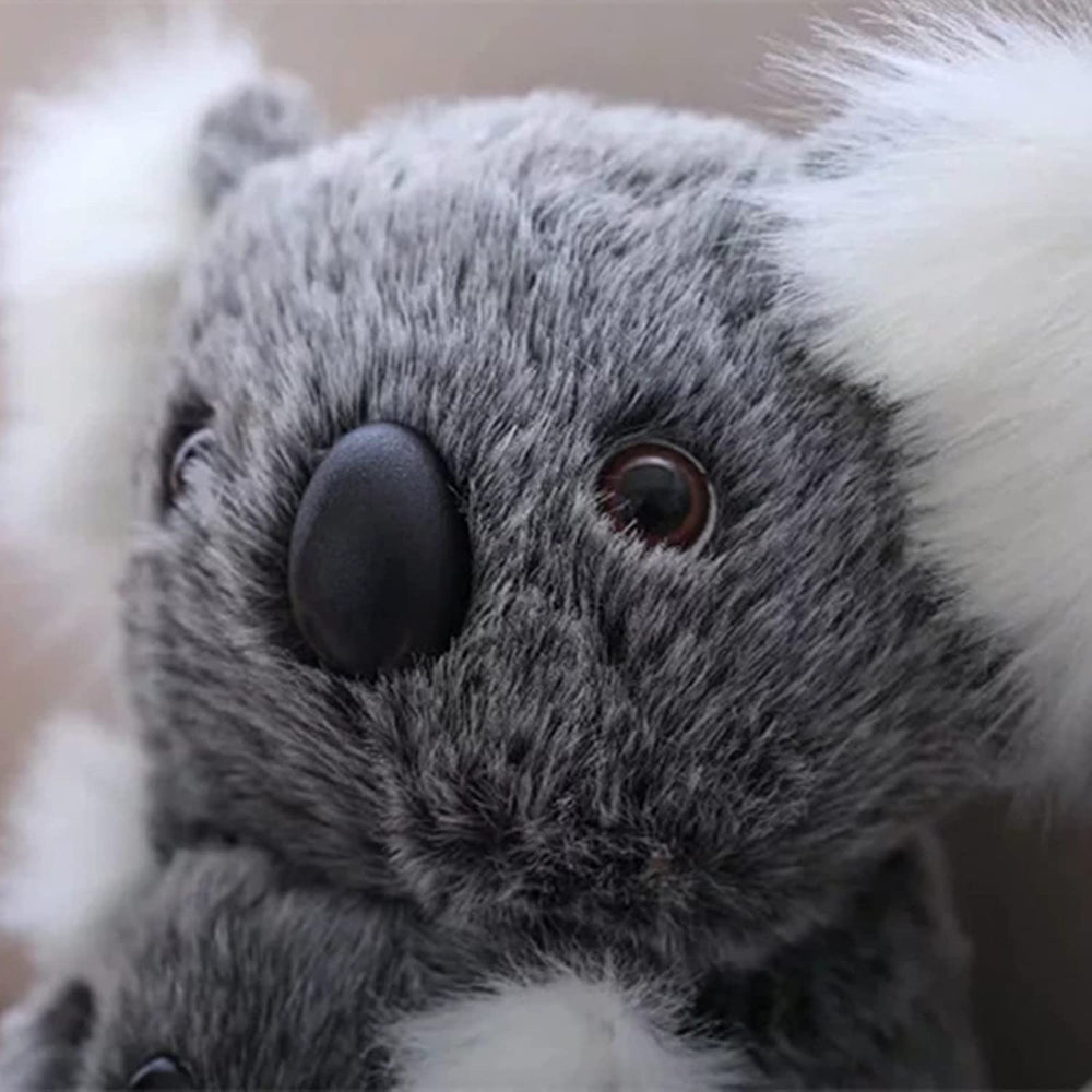 Cute rabbit koala plush soft fabric closeup highlights durability