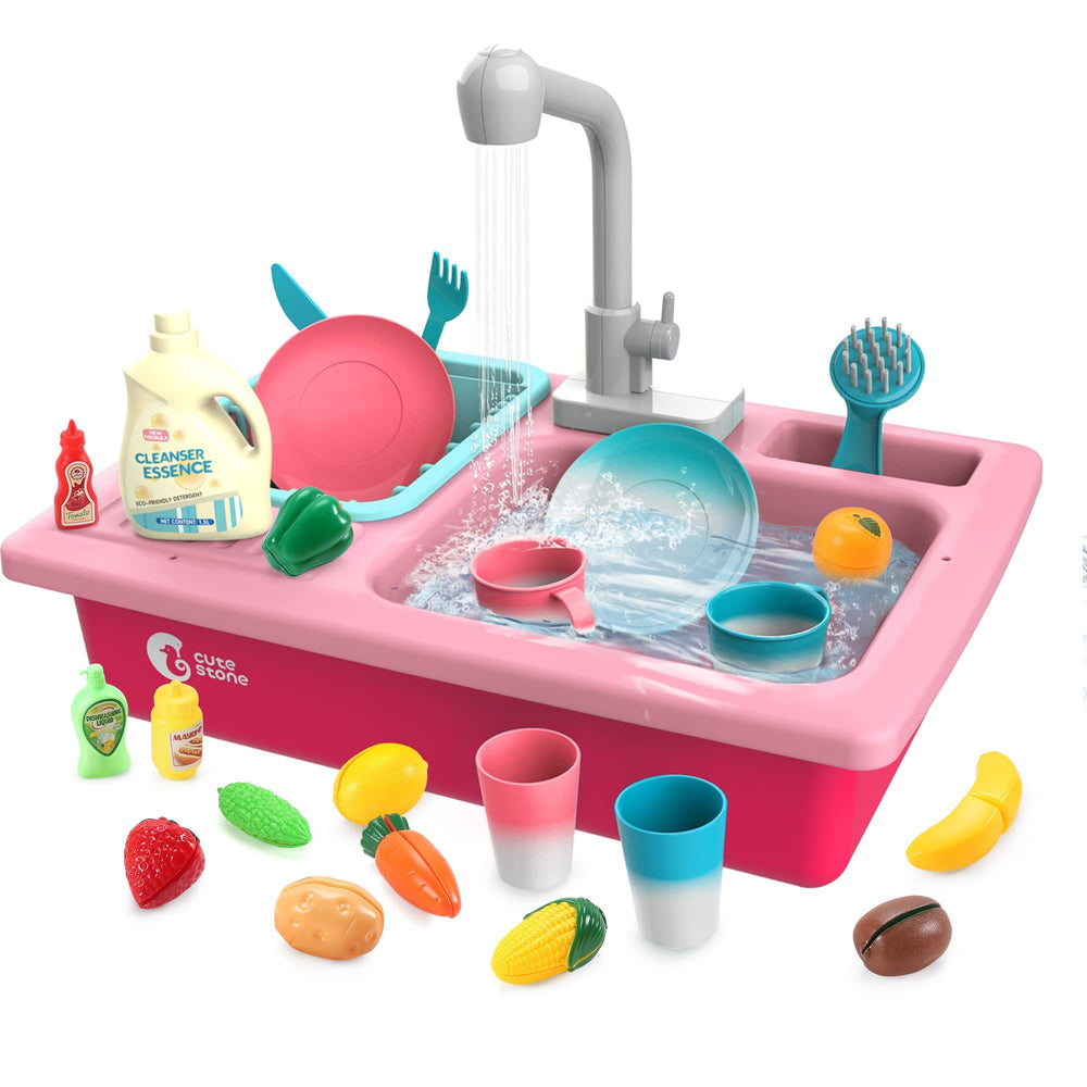 CUTE STONE color-changing sink playset with temperature-responsive accessories enhances imaginative kitchen play.