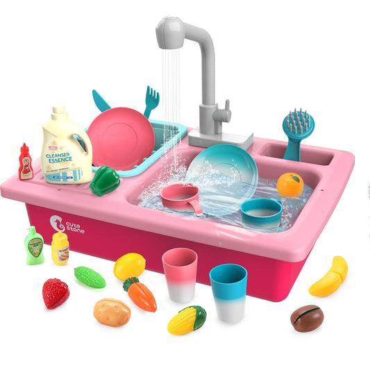 CUTE STONE color-changing sink playset with temperature-responsive accessories enhances imaginative kitchen play.