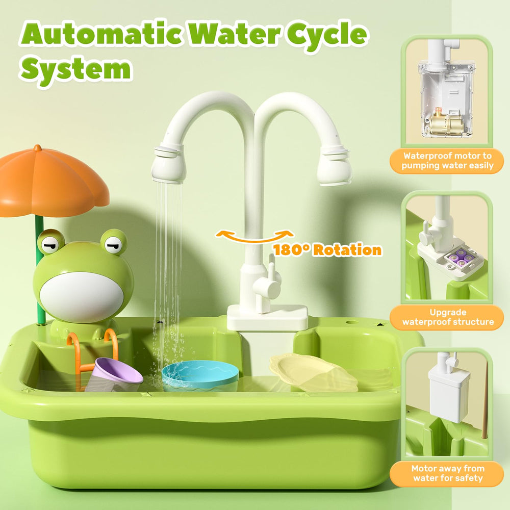CUTE STONE Detachable Drain Rack helps organize pretend dishes during play