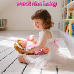 Cute Stone bottle and pacifier support nurturing routines during play