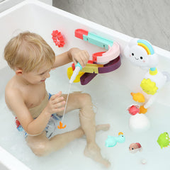 CUTE STONE fishing rod bath toy helps kids practice pouring and coordination