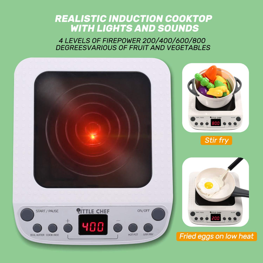 CUTE STONE induction cooktop with lights enhances interactive cooking play.