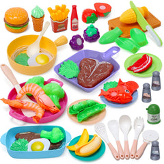 Cute Stone kids play kitchen cookware set for imaginative pretend cooking and role-play.