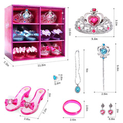 CUTE STONE pink storage box keeps all princess accessories neatly organized