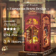 CUTEBEE Book Nook Kit staircase view reveals layered scenes and ideas.
