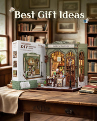 CUTEBEE Book Nook Kit includes parts with clear assembly guidance.