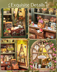 CUTEBEE Book Nook Kit bouquet detail showcases florals