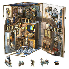 CUTEBEE Book Nook Kit complete display for bookshelf charm.