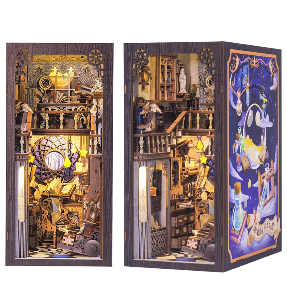 CUTEBEE Book Nook Kit cover diorama enhances shelf decor.
