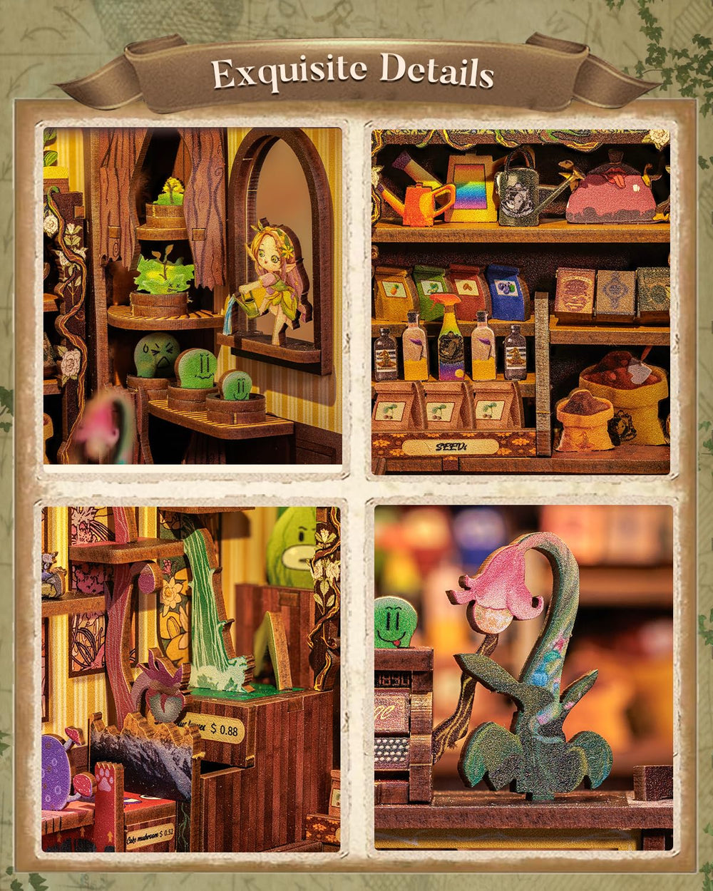 CUTEBEE Book Nook Kit decor display ready for stylish shelves.
