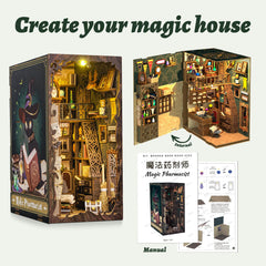 CUTEBEE Book Nook Kit wooden puzzle sample showcases durable craftsmanship