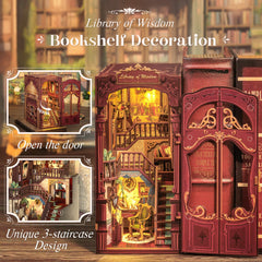 CUTEBEE Book Nook Kit dollhouse corner creates a cozy reading nook.
