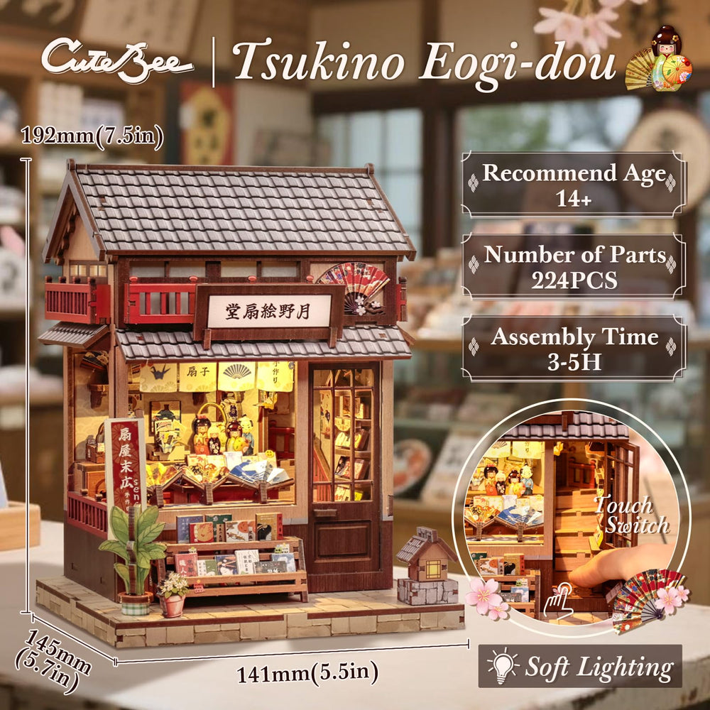 CUTEBEE Book Nook Kit warm LED lighting enhances ambiance