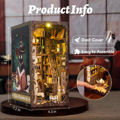 CUTEBEE Book Nook Kit miniature house features a whimsical reading nook on shelves