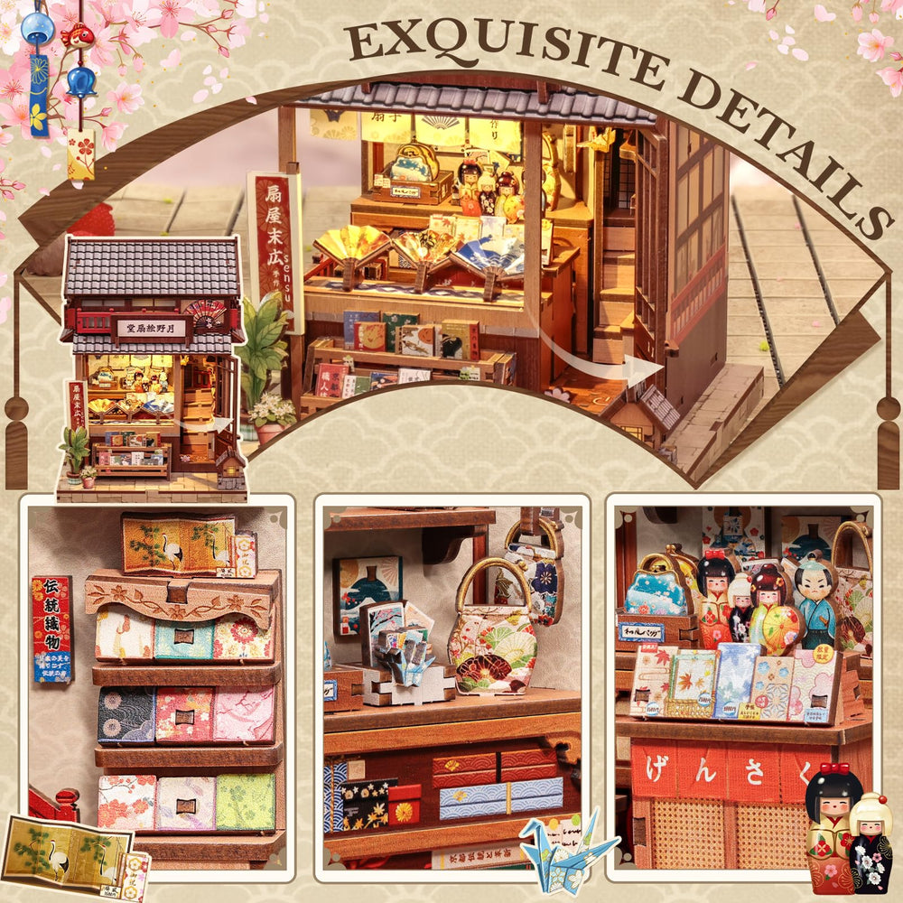 CUTEBEE Book Nook Kit vermilion railings bring vibrant detail