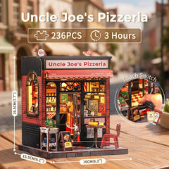 CUTEBEE Uncle Joe's Pizzeria interior shows cozy booths for desk display