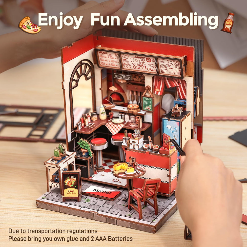 CUTEBEE Uncle Joe's Pizzeria unassembled pieces invite a friendly DIY challenge for hobbyists