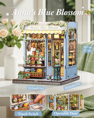CUTEBEE flower-shop street corner miniature showcases relaxing hobby potential.