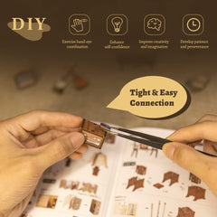 CUTEBEE LED lighting display enhances ambiance and showcases miniature interiors.