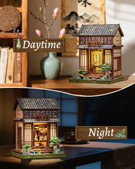 Cutebee tiny house display enhances shelves with refined decor appeal.