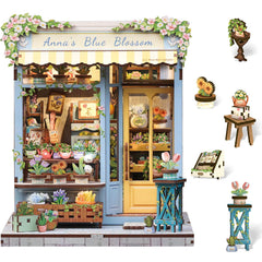 Cutefun Anna's Blue Blossom Book Nook unboxed, ready to display on your shelf.