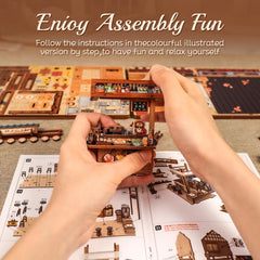 Cutefun Izakaya Book Nook shows battery box for easy operation.