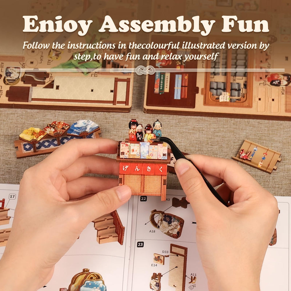 Cutefun Book Nook Kit's 224-piece puzzle invites a satisfying, mindful building session.