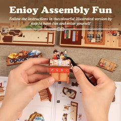 Cutefun Book Nook Kit's 224-piece puzzle invites a satisfying, mindful building session.