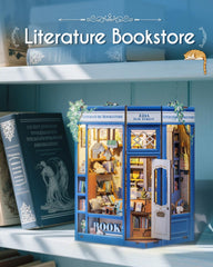 Cutefun Book Nook Kit blue-white design creates a fresh reading nook.