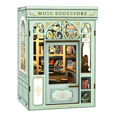Cutefun Book Nook Kit interior shelves detail highlights warm reading space
