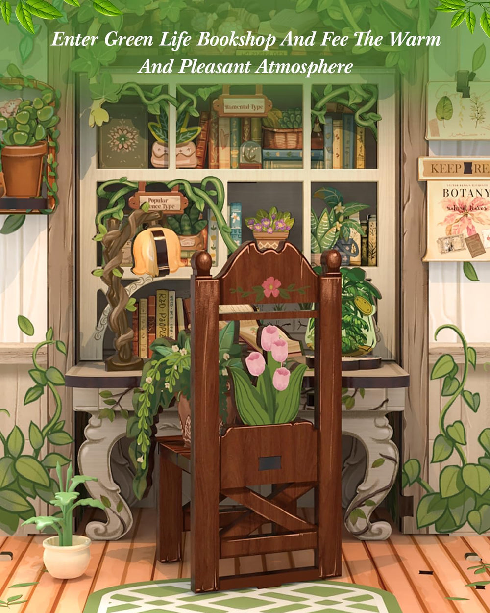 Cutefun Book Nook shelves with books create a tiny library feel