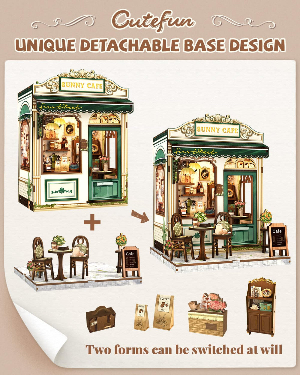 Cutefun Sunny Cafe battery box with light creates ambient lighting