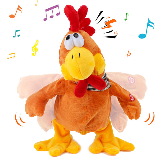 Cuteoy 13-inch squawking chicken front view for engaging interactive play