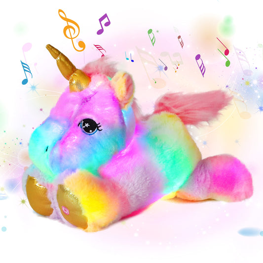 Cuteoy glowing unicorn nightlight close-up with warm bedtime glow.