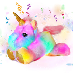 Cuteoy glowing unicorn nightlight close-up with warm bedtime glow.