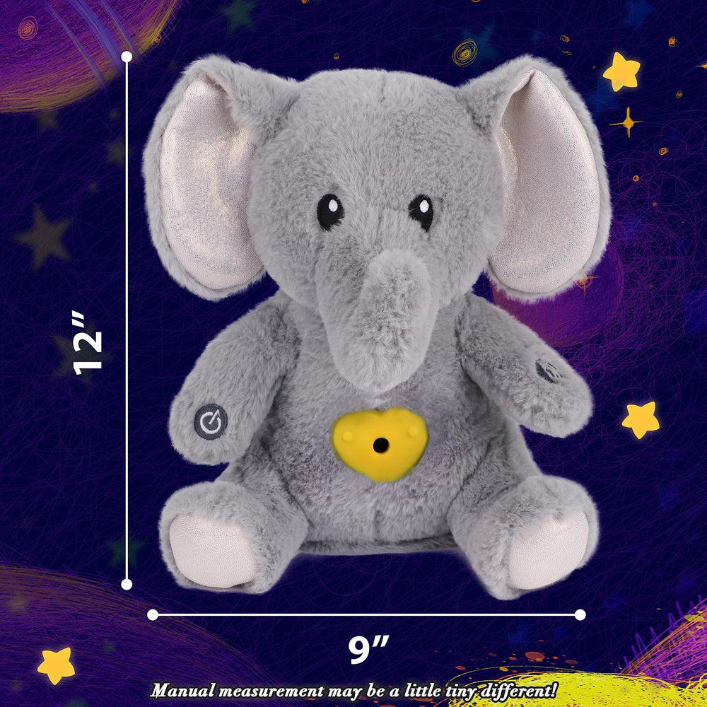 Cuteoy musical elephant plush with lullabies for soothing bedtimes.