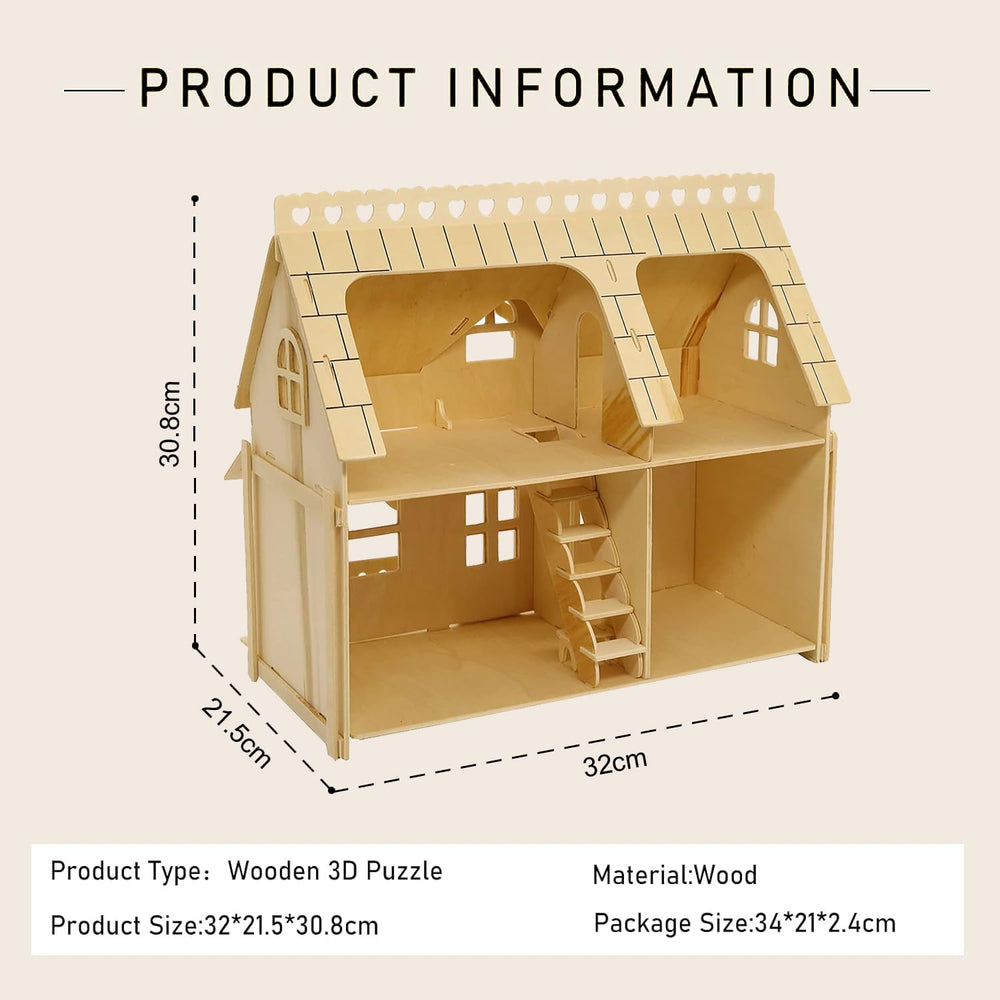 CUTEROOM wooden dollhouse decor suited for living rooms or studios
