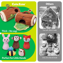 CuteZone toy set is machine washable and ideal for travel and daily use.