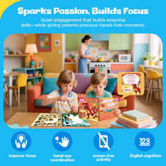 CutteeyFyry sticker book unlocks adventures as children place each numbered sticker.