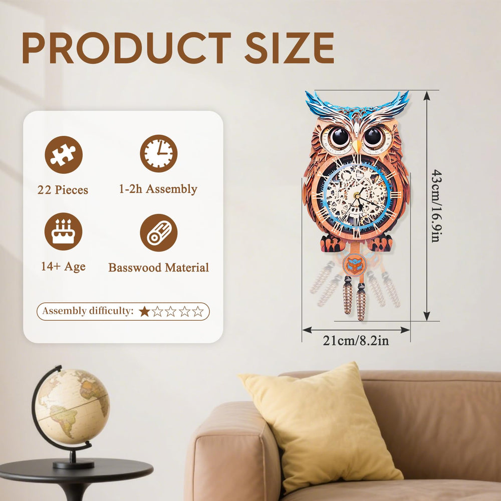 Cutywood Roman numeral dial adds stylish timekeeping.