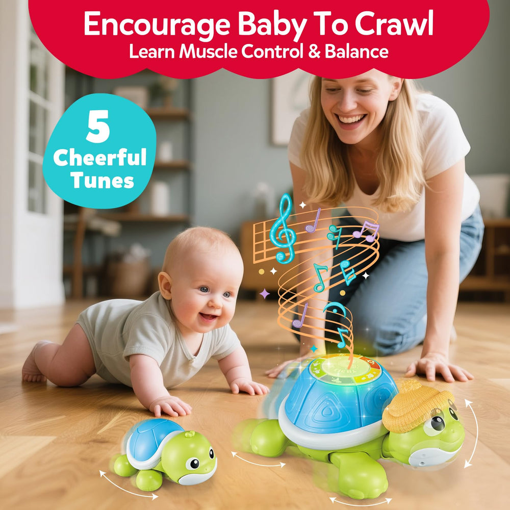 CuteZone turtle baby crawling action supports movement and reach during play