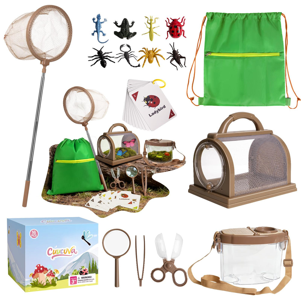CUUCUVA Bug Catcher Kit magnifying glass for close insect observation and notes.