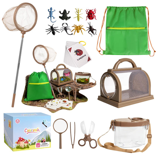 CUUCUVA Bug Catcher Kit magnifying glass for close insect observation and notes.