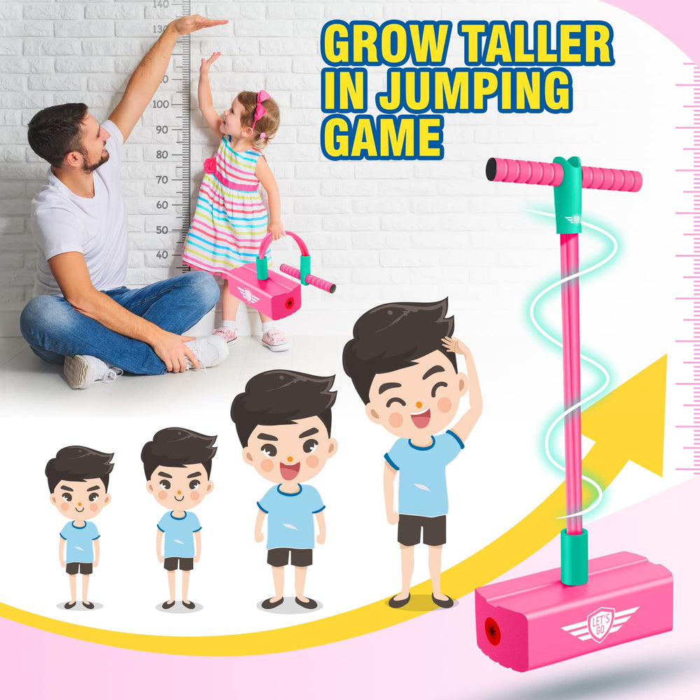 CUUGO LET'S GO! CG pogo-stick rose-red squeaker highlights long-lasting fun