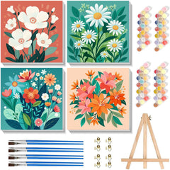 cviokrdu 4-pack paint by numbers with frame for kids, ready-to-hang decor.