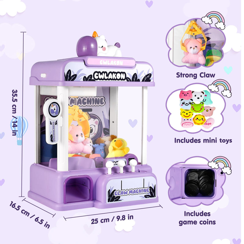 CWLAKON claw machine includes 20 mini toys for instant play